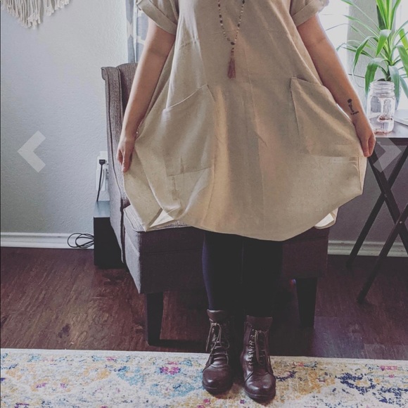 Boho Black Linen Dress - Picture 3 of 6